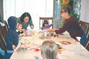 mom-support-family-20080500 Trina Sooy, of Newcastle (third from left), hosts a playgroup with Margo Leishman, of Sammamish. Photo contributed