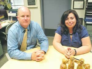 principal-hhs-20080812 John Kniseley, (left) principal, and Giovanna (Gia) San Martin, assistant principal, make up part of the new administration at Hazen High School.