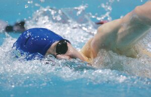By Greg Farrar Nick Klatt, Liberty High School senior, swims his 500-yard freestyle race during the state 2A swim championships Feb. 21 in Federal Way. Klatt won the 200-yard freestyle in a time of 1 minute, 42.12 seconds, and took third in the 500 with a time of 4:41.60.
