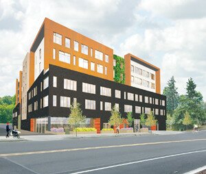 Contributed by SolTerra Atlas, a 98-unit, six-story apartment building, is set for construction behind the Newcastle Library.